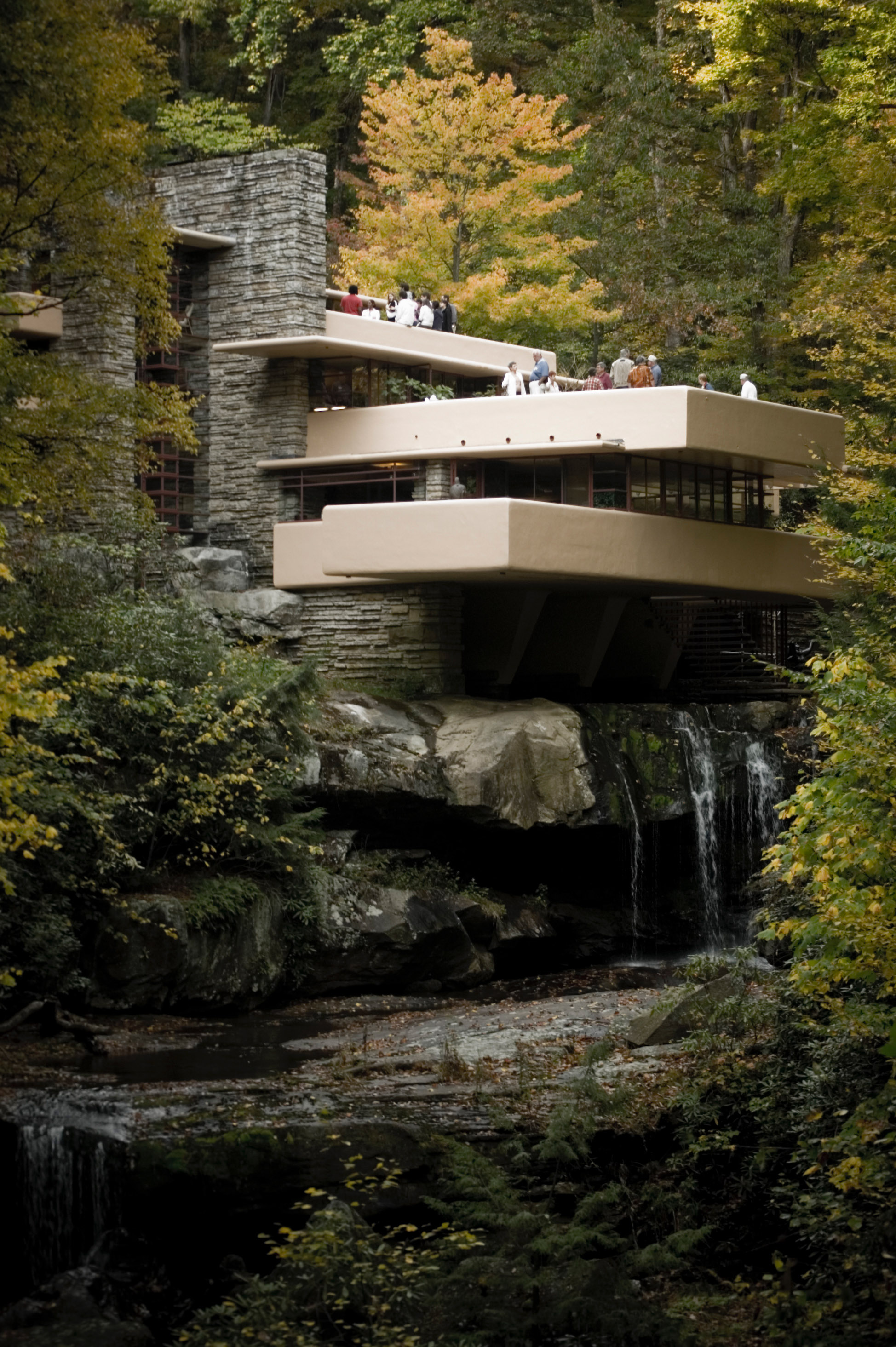 Large Photographs Of Fallingwater Kaufmann House Above Waterfall 