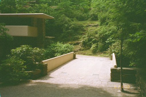 [Fallingwater: driveway over bridge to entrance]