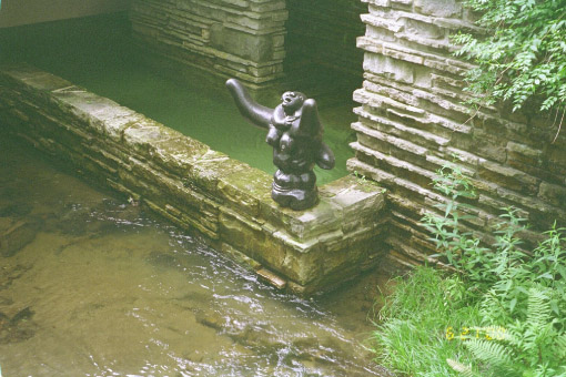 [plunge pool and statue, looking from the bridge (from southeast)]