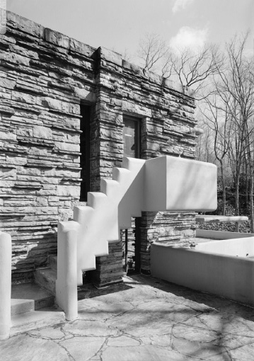 [stairs to west terrace, Fallingwater]
