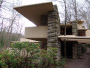 [Picture of Fallingwater: east side of house, leading to front door]